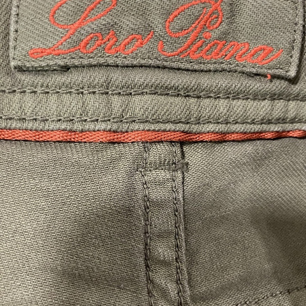 Loro Piana Mens IT 52 US 36 Olive Green Cotton Stretch Five Pocket Pants Italy - Picture 8 of 11